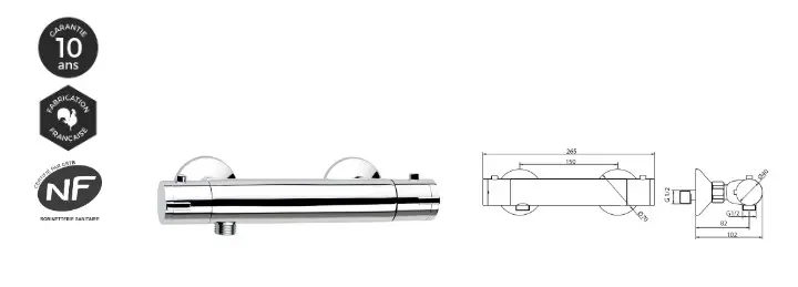 MITIGEUR THERMOSTATIQUE DOUCHE NF KRAMER.webp