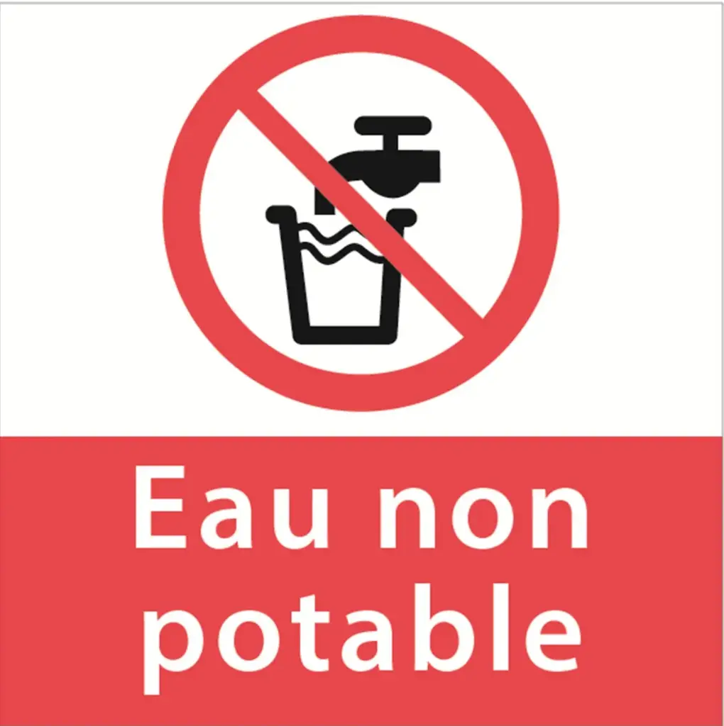 Autocollant "eau non potable" 10x10cm