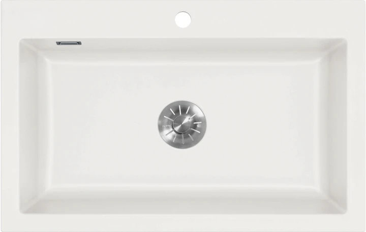 EVIER CERAMIC 1 CUVES L800 x 510 BLANC (SUCESS POLAR)   Evier a encastrer par le dessus