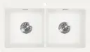 EVIER CERAMIC 2 CUVES L865 x 510 BLANC (SUCESS POLAR)   Evier a encastrer par le dessus