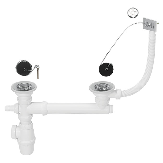 VIDAGE EVIER D60 2 BACS BONDE A BOUCHON TP (30724005)    