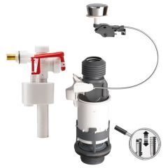 MECANISME WC WIRQUIN SIMPLE POUSSOIR + ROBINET FLOTEUR F89 (12031701)