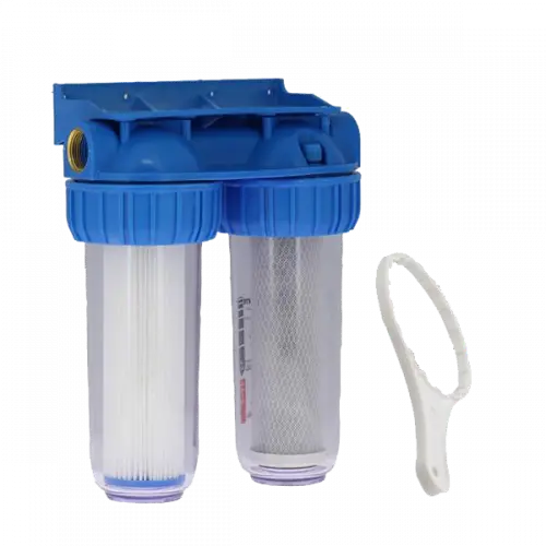 FILTRE AQUADUPLEX 10" TRANSPARENT (CHARBON + LAVABLE 20µ)