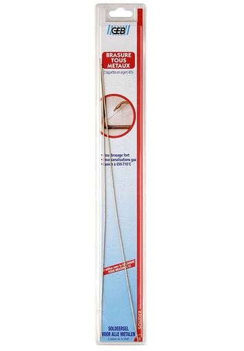 [001329] GEB BRASURE ARGENT 2 Baguettes (Tous Metaux)