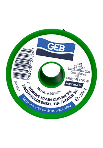 [001328] GEB BOBINE ETAIN /CUIVRE 100 G